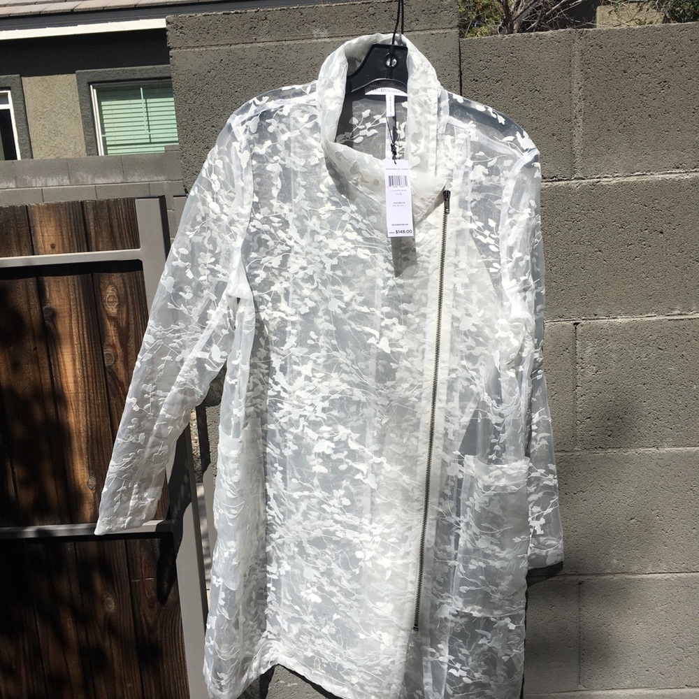 NWOT BCBGENERATION embroidered sheer jacket